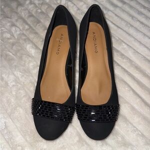 Black Women's Shoes with Embellished Toe